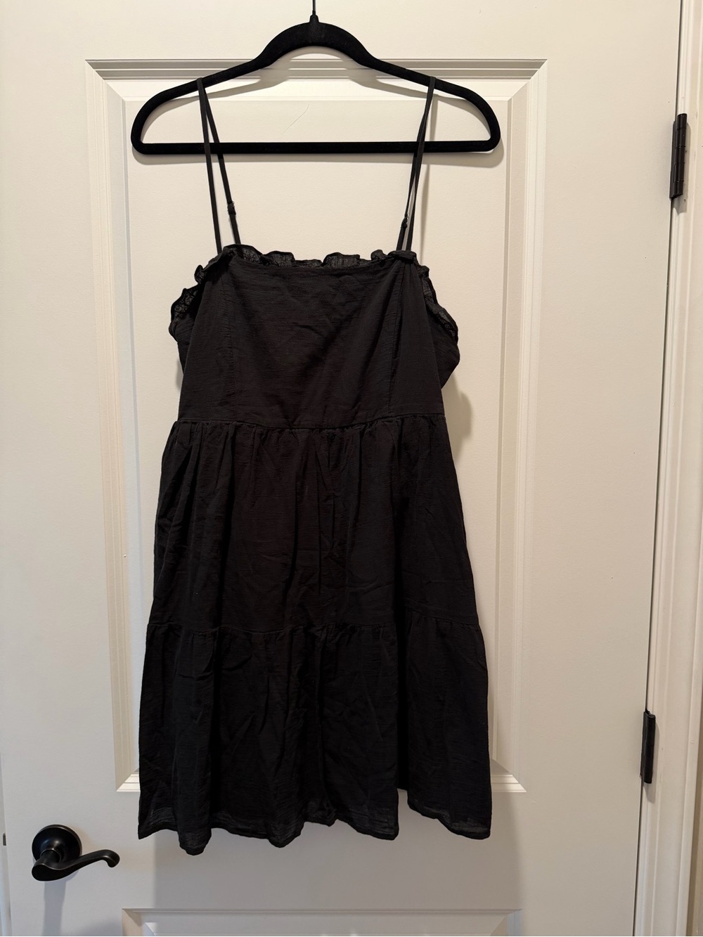 wild fable Black Tiered Spaghetti-Strap Midi Dress